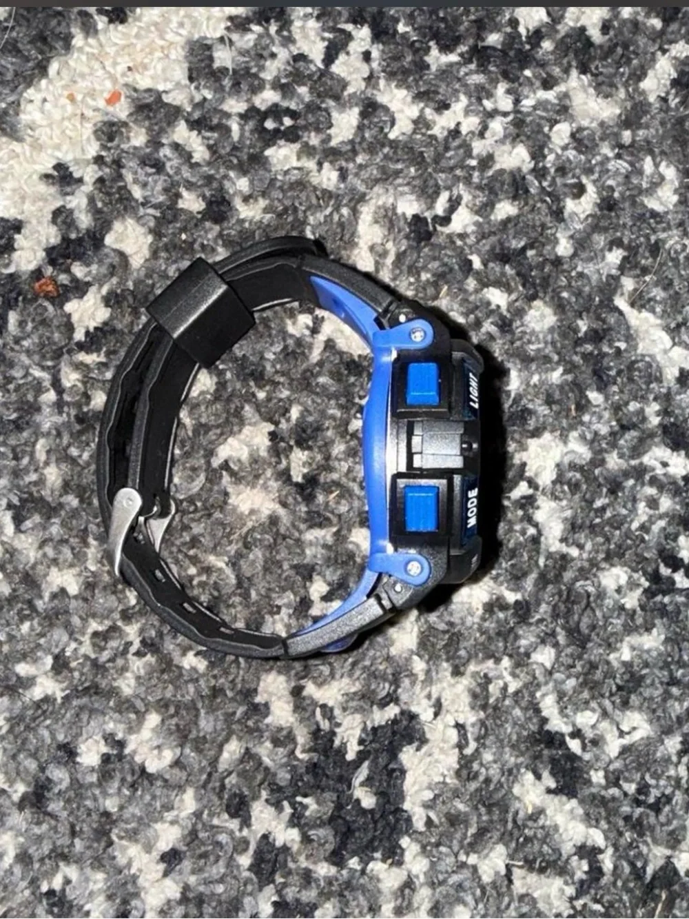 Blue and Black Men's Water-Resistant Sport Watch